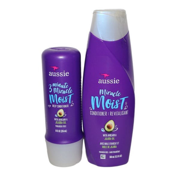 Aussie Miracle Moist 3 Minute Deep Conditioner Avocado 8 oz + Conditioner 12 oz - Picture 2 of 6